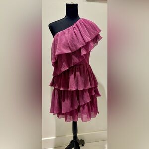 Endless Rose one shoulder tiered mini dress
